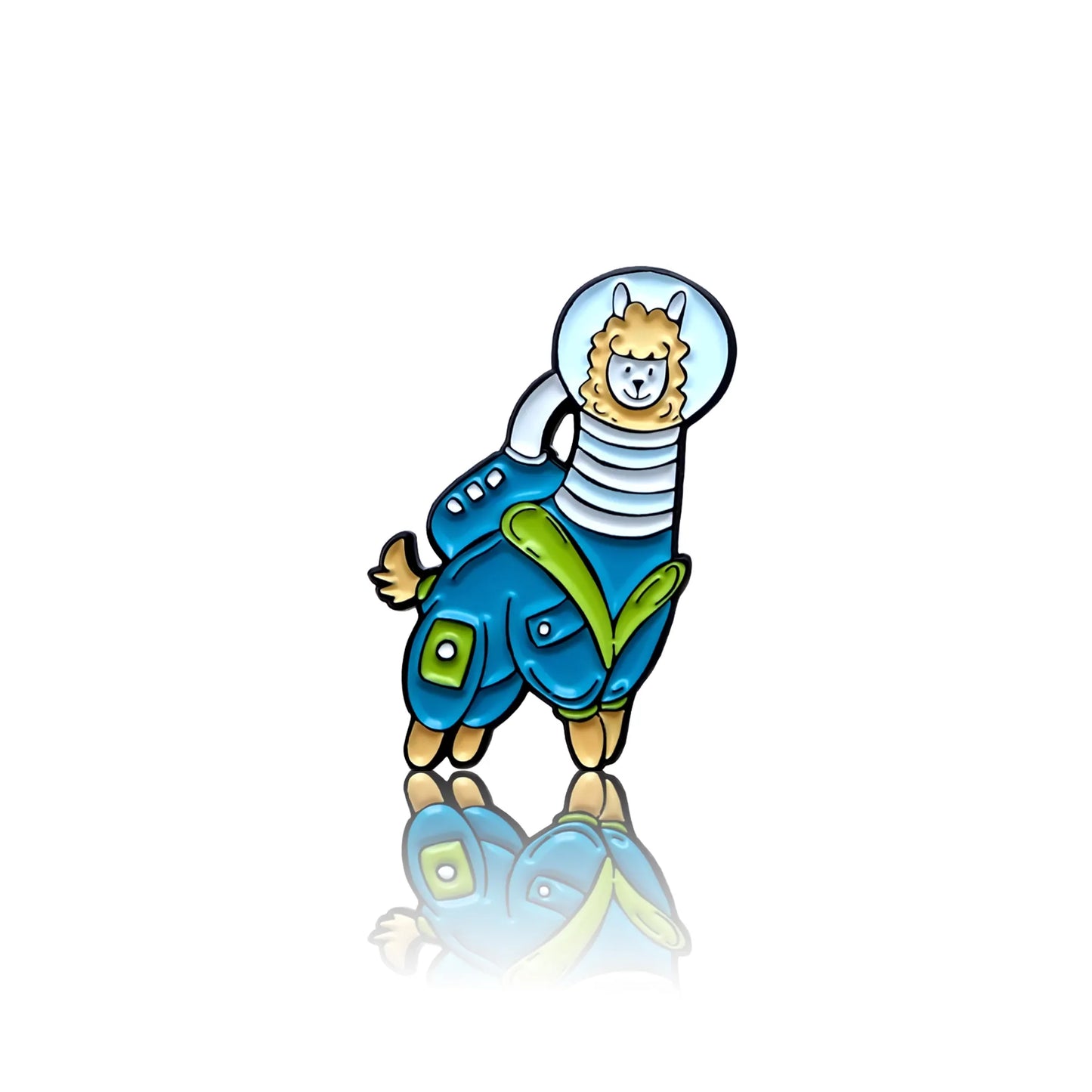 Alpaca in an astronaut suit enamel pin