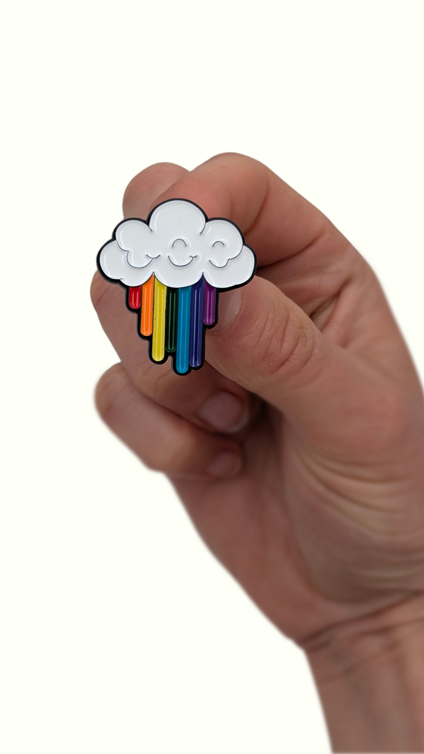 Rainbow Rain Cloud Pin