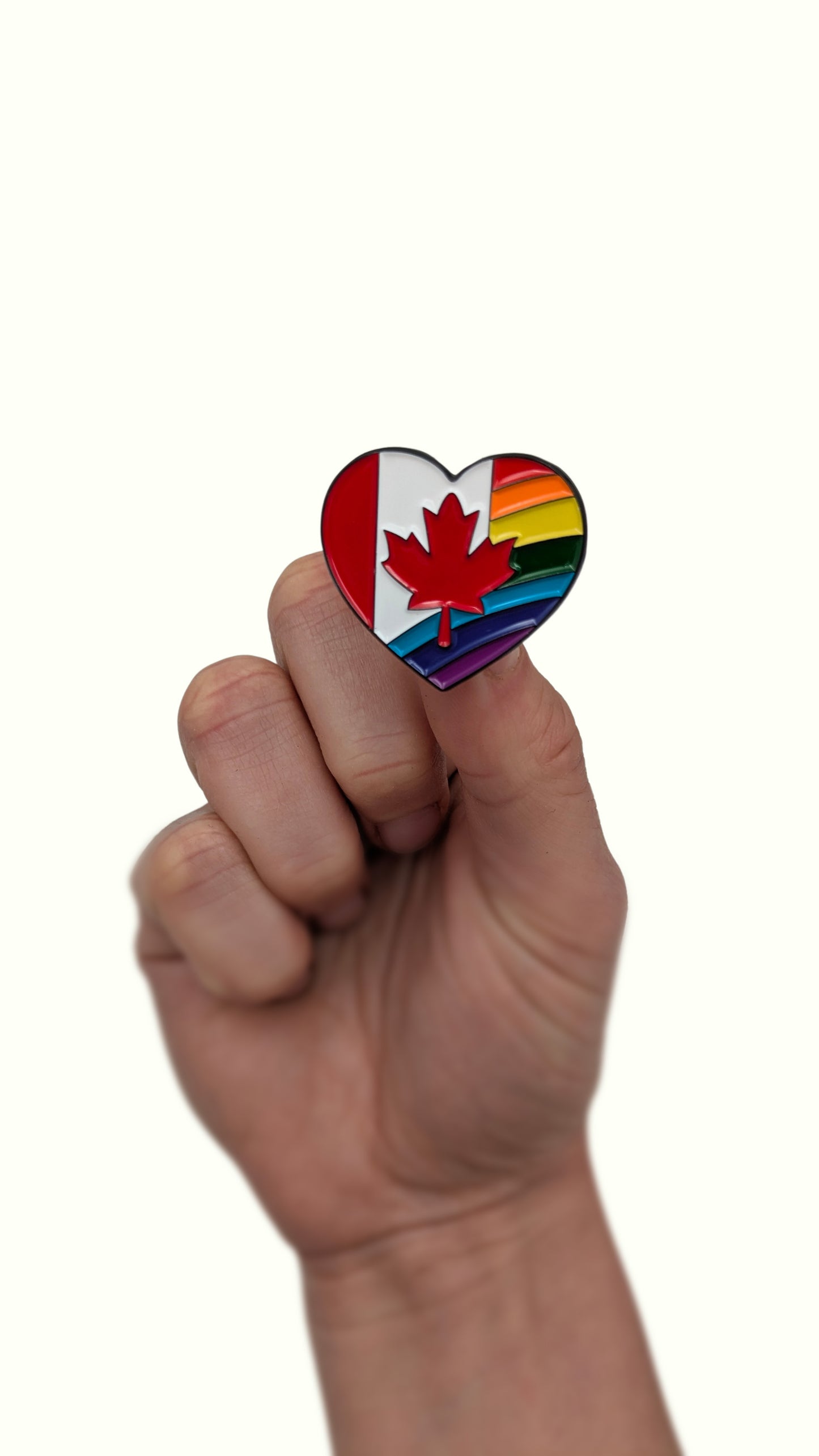 Heart-Shaped Canada Pride Pin