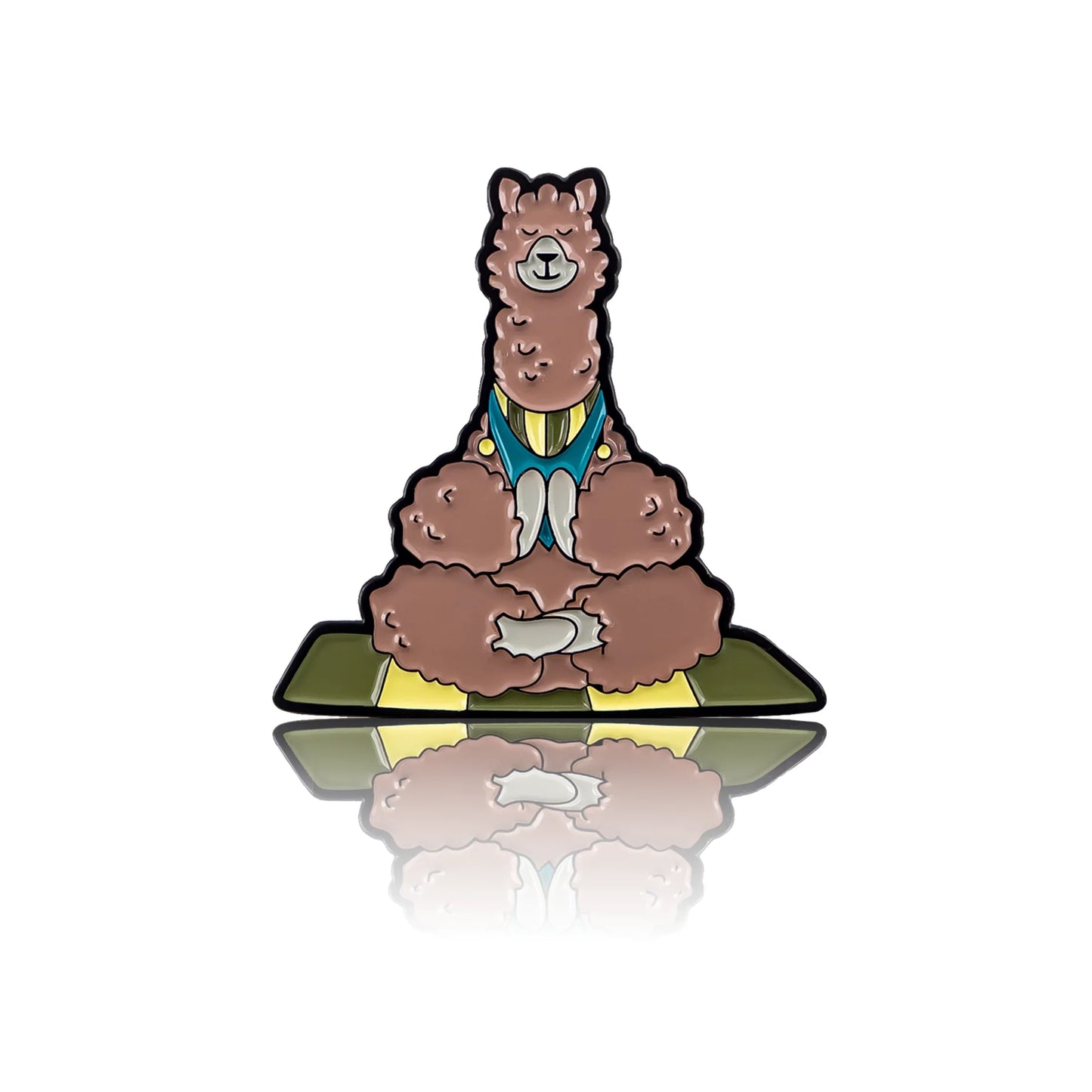Meditating Alpaca enamel pin