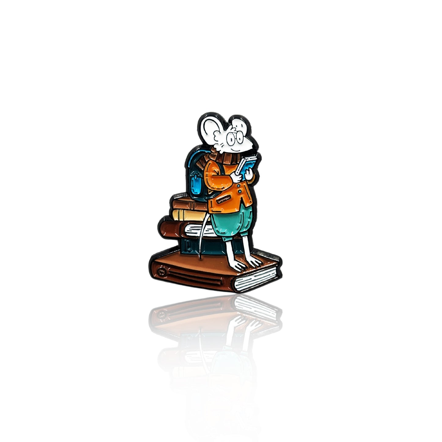 Bookworm Mouse Enamel Pin
