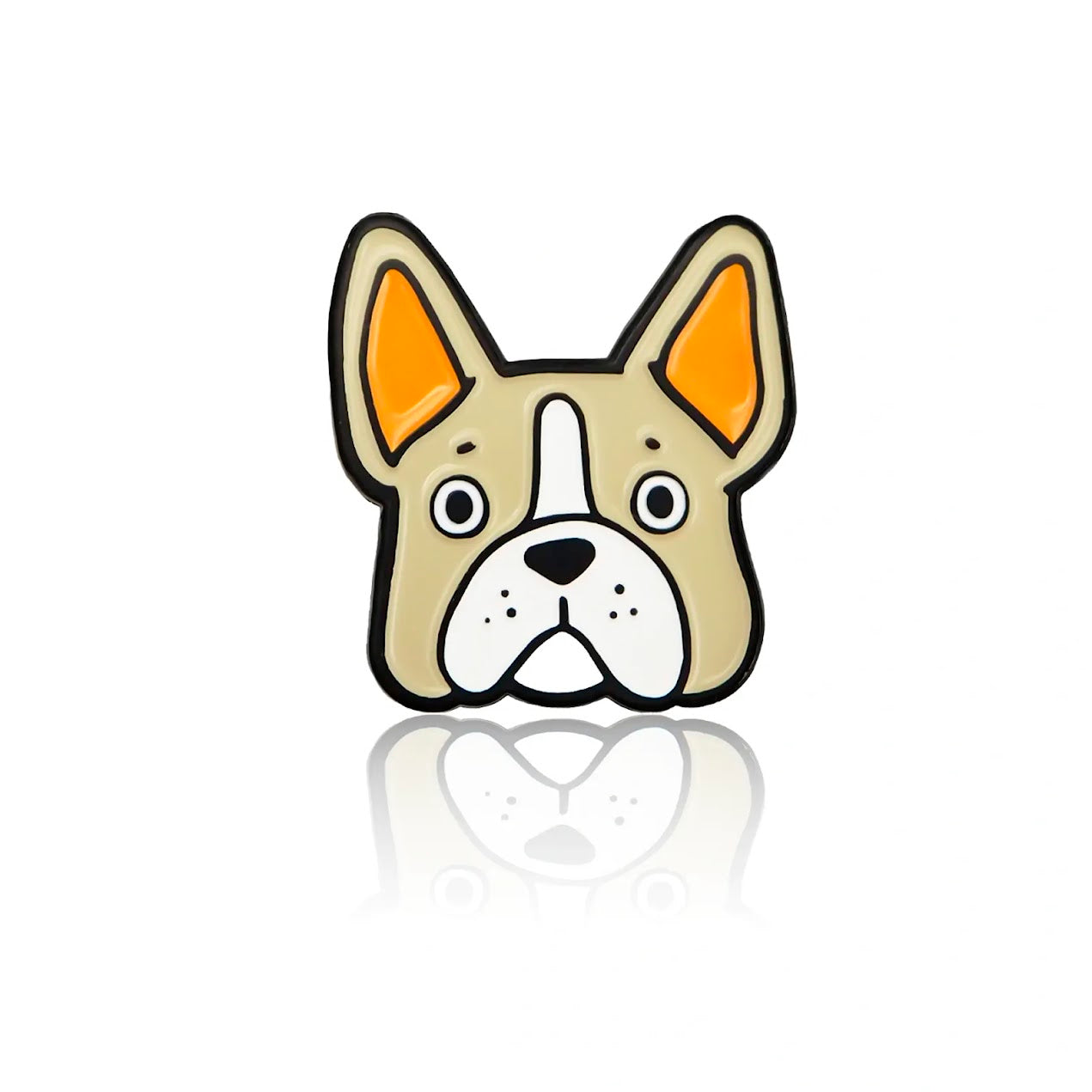 Cute bulldog face enamel pin