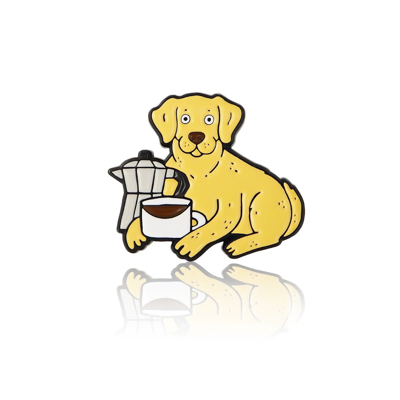 Coffee Lover Labrador enamel pin