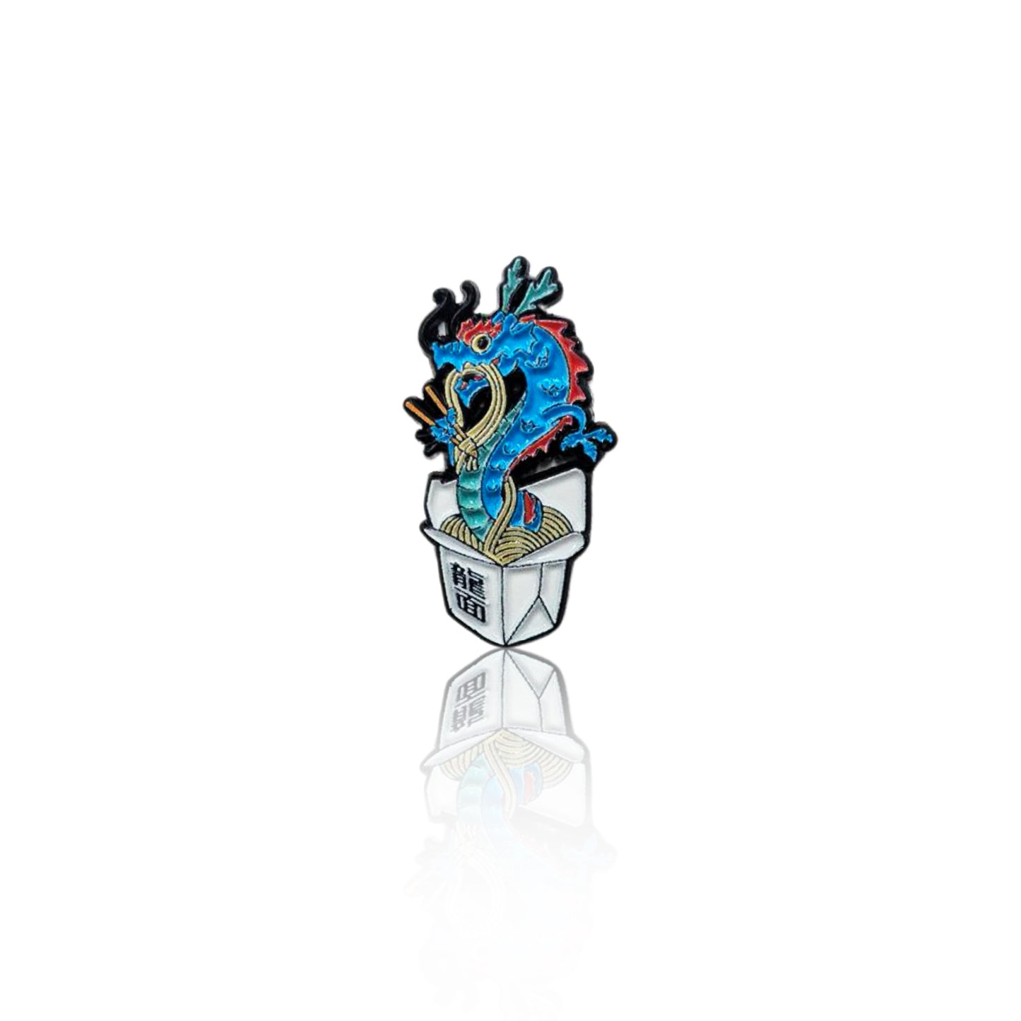 Dragon in Noodle Box Enamel Pin