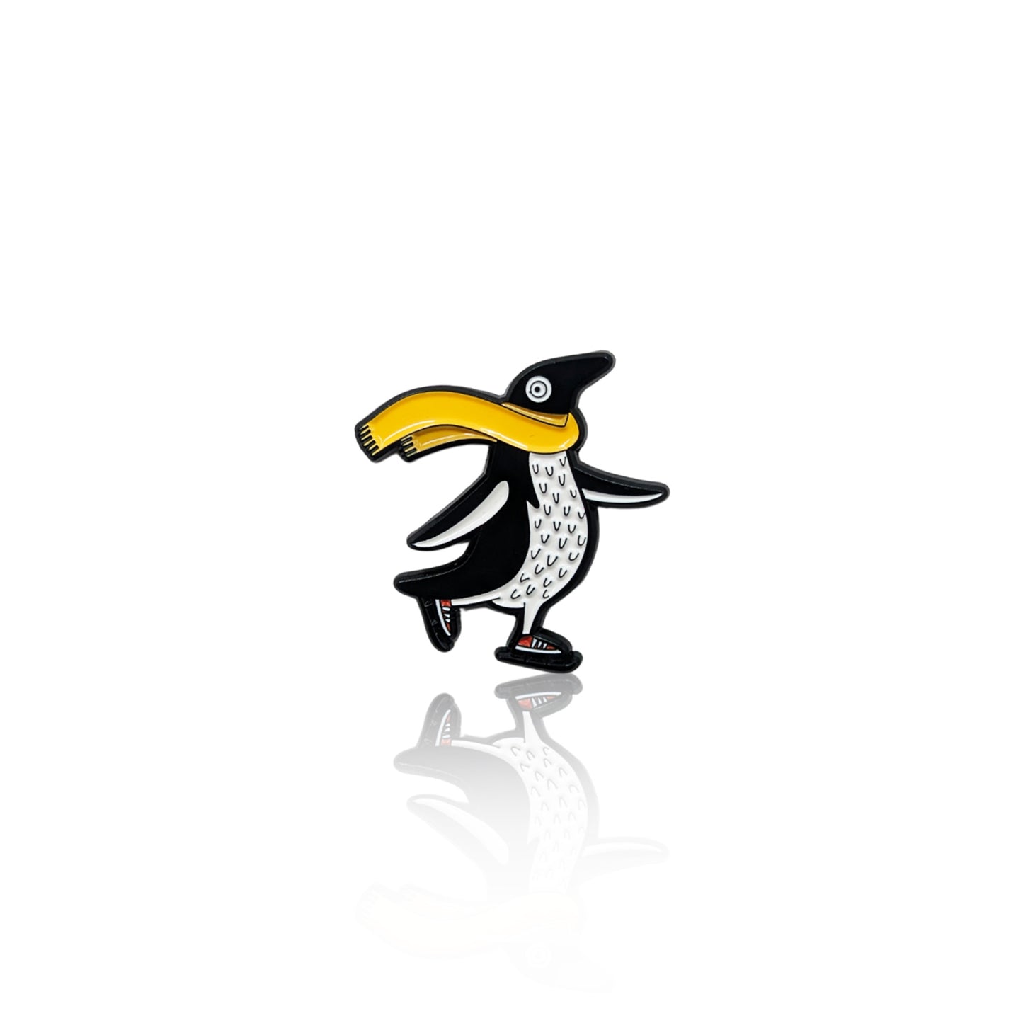 Ice-Skating Penguin Enamel Pin