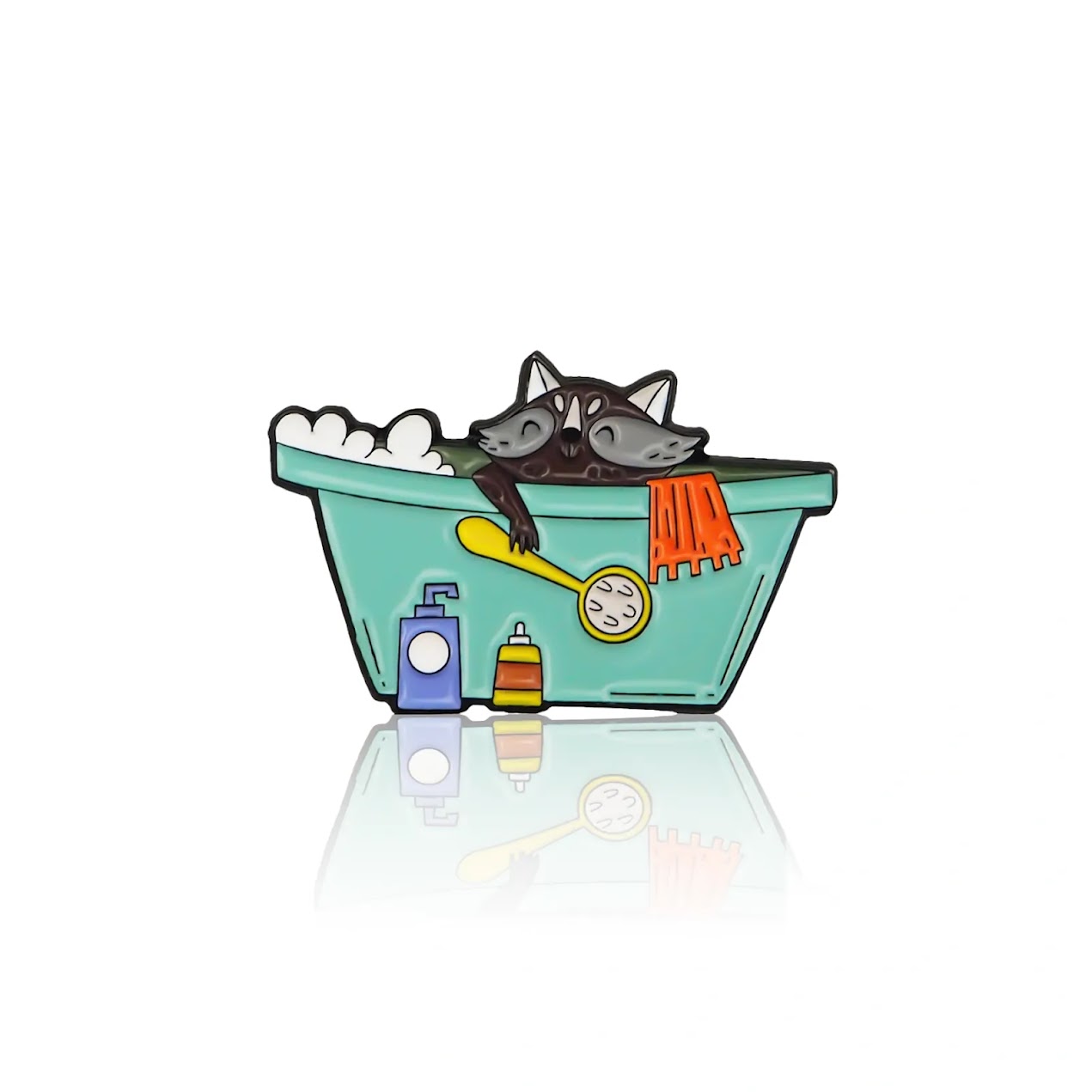 Bathtub Raccoon Pin enamel pin