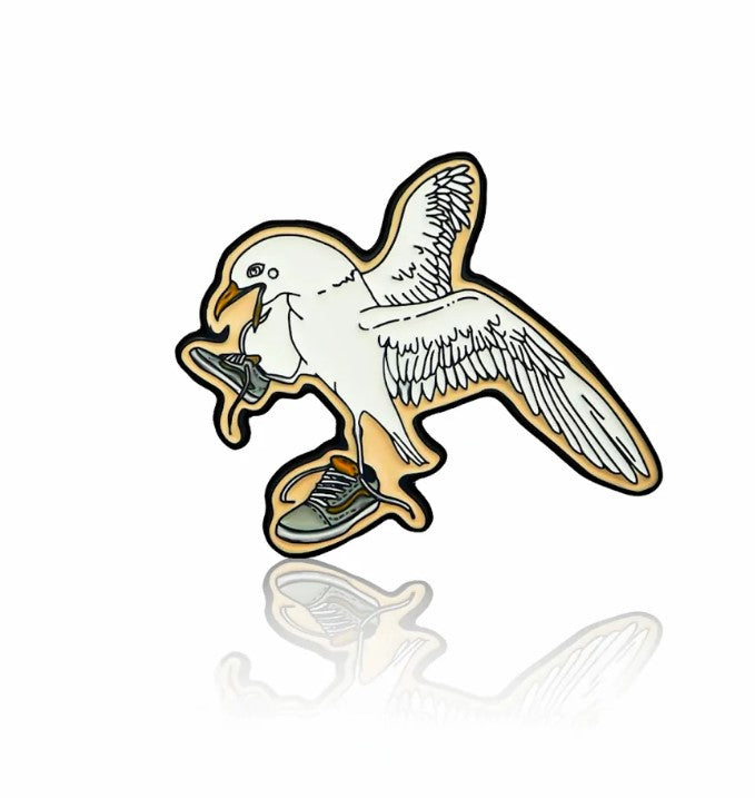 Seagull in sneakers enamel pin