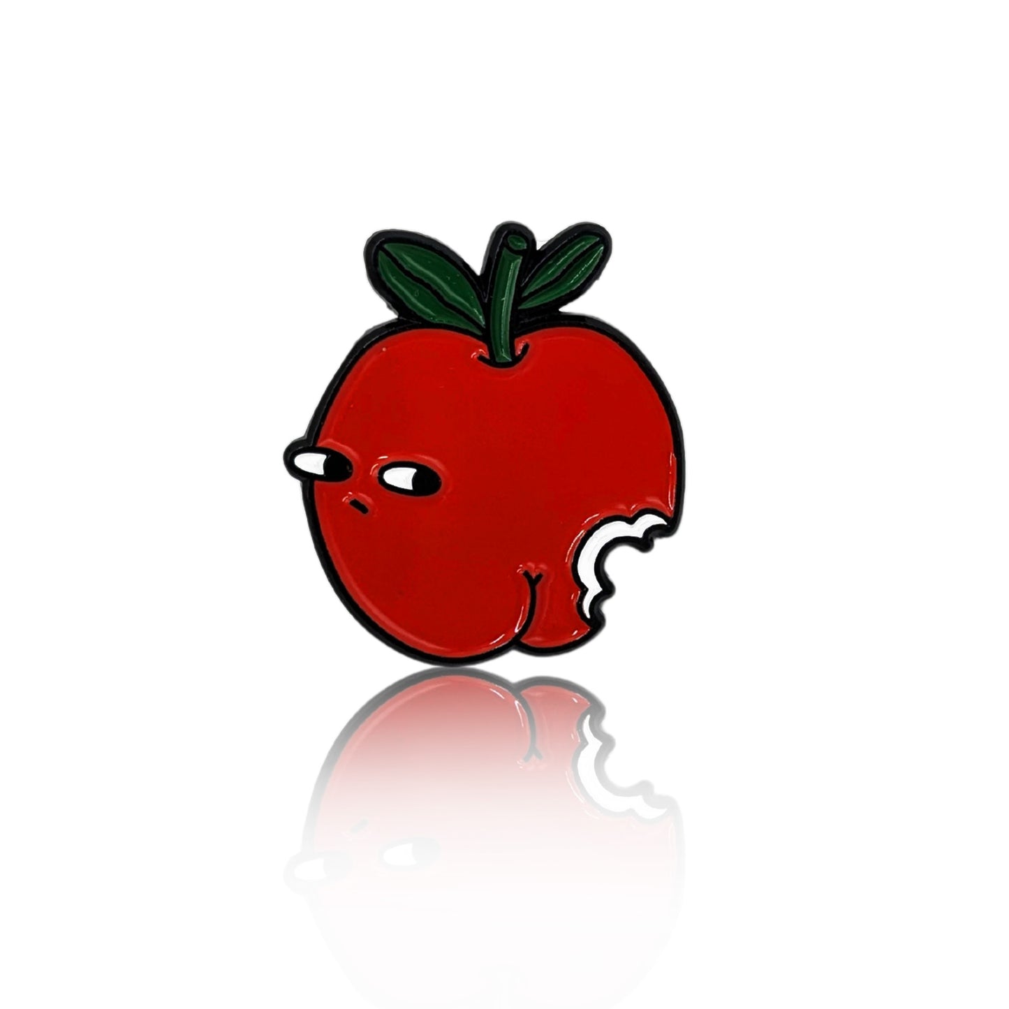 Enamel pin of a red apple