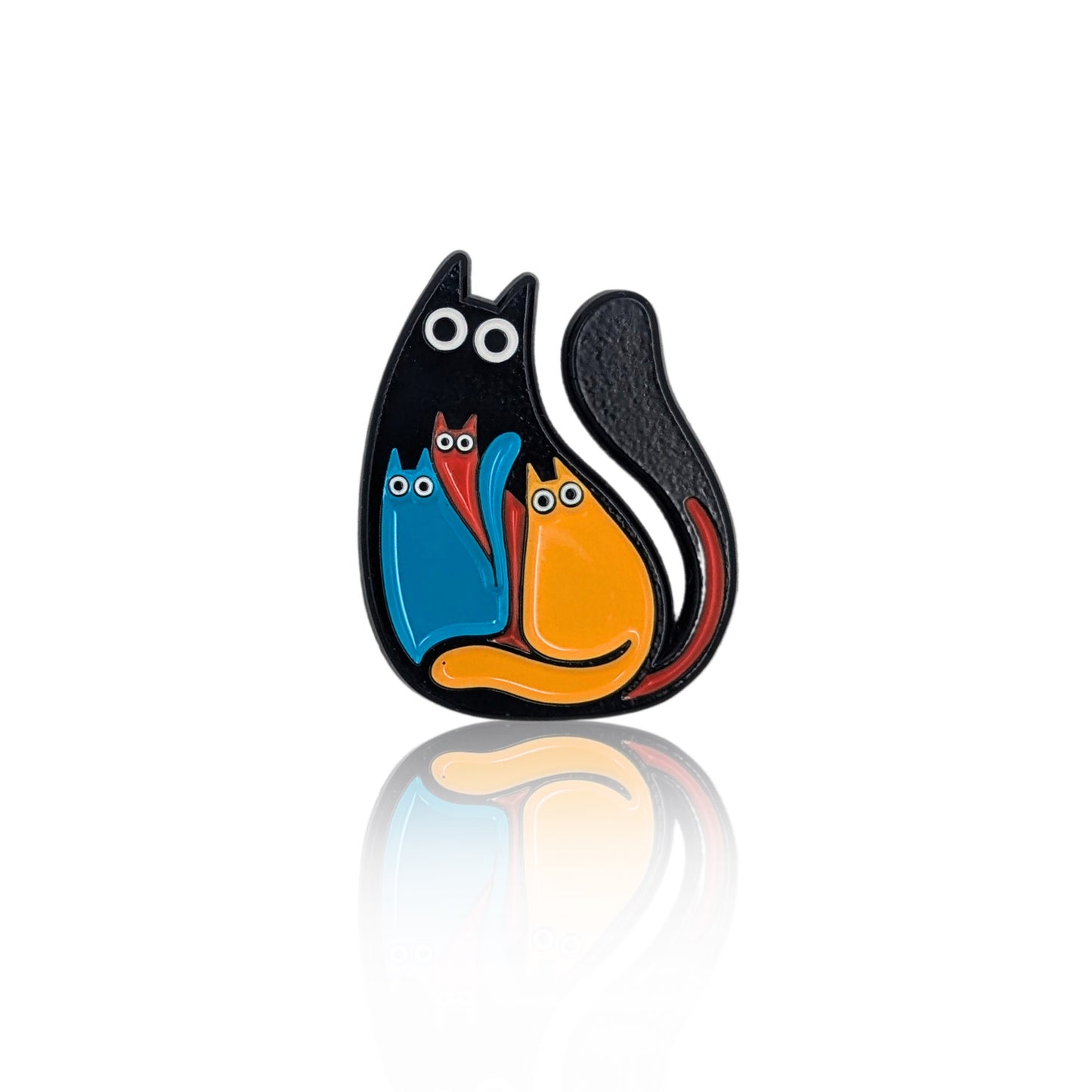 Four cats enamel pins
