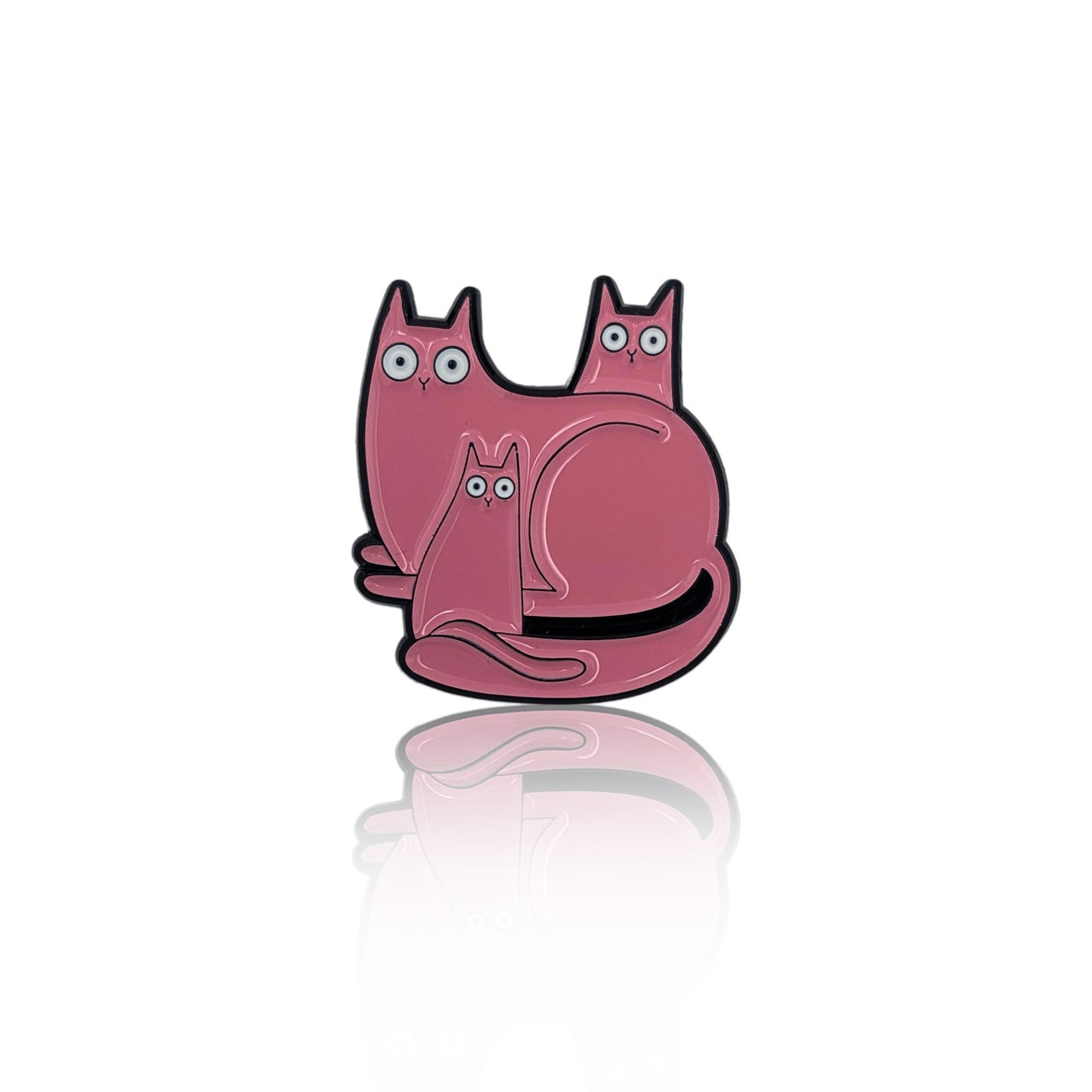 Pink cats enamel pin