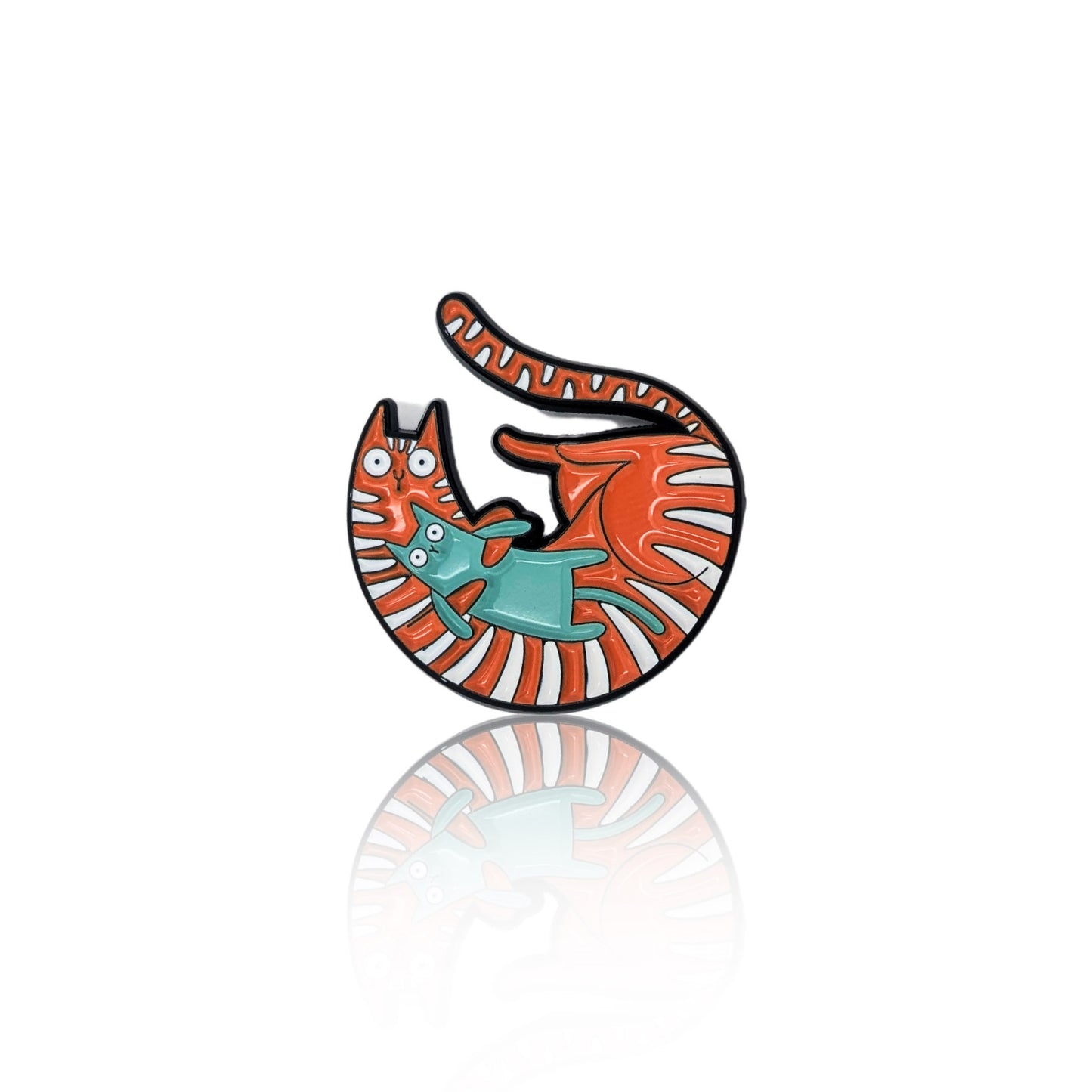Orange Cat enamel pin