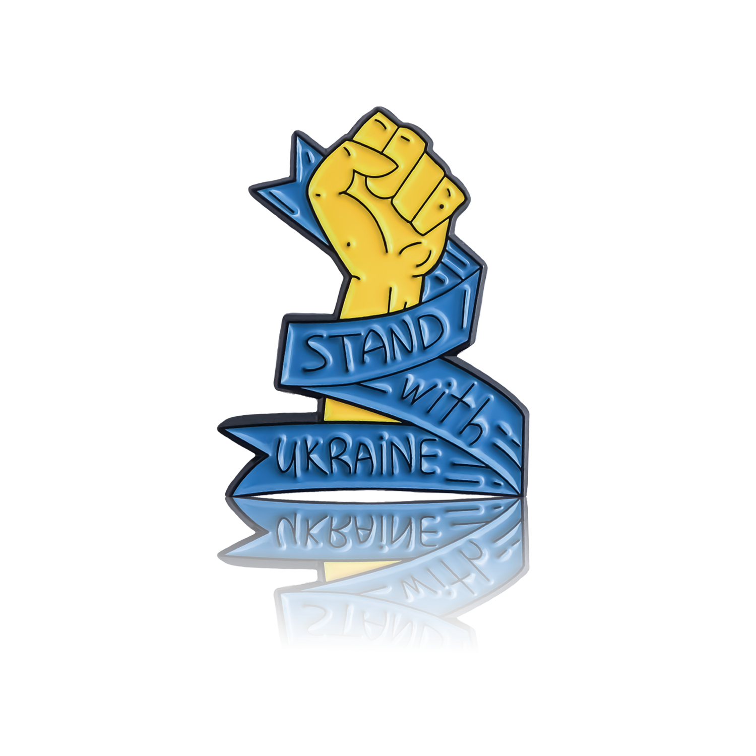 Stand with Ukraine Enamel Pins – Show Your Support