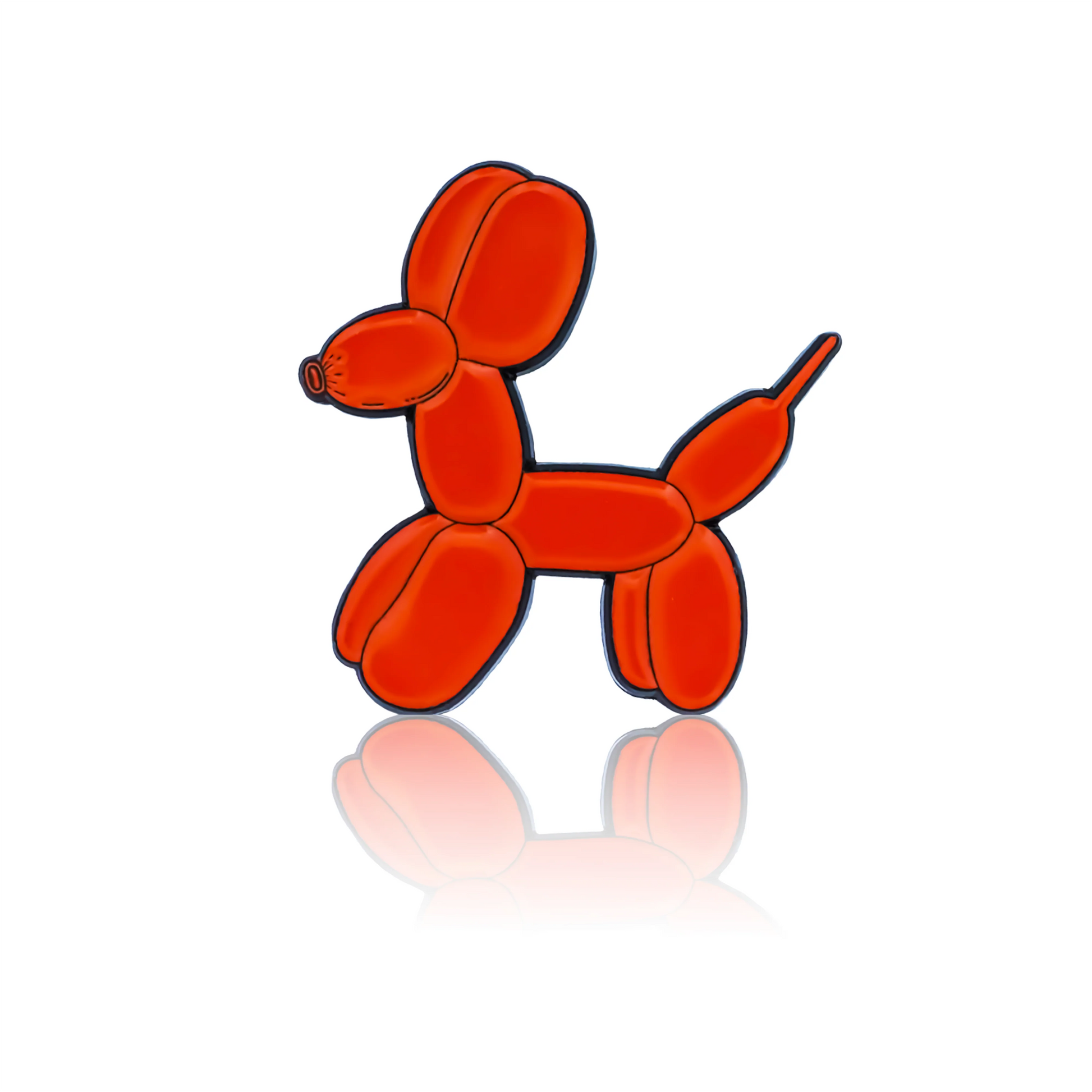 Enamel pin, balloon pattern, poodle.