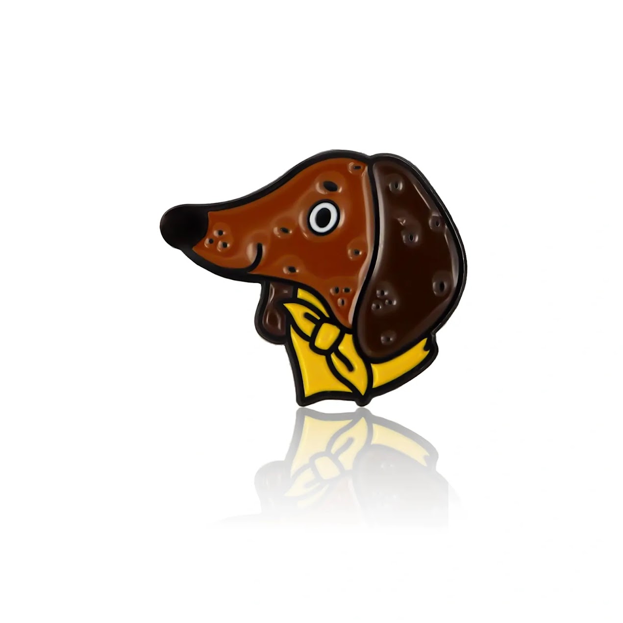 Dachshund with Yellow Bandana enamel pin in canada