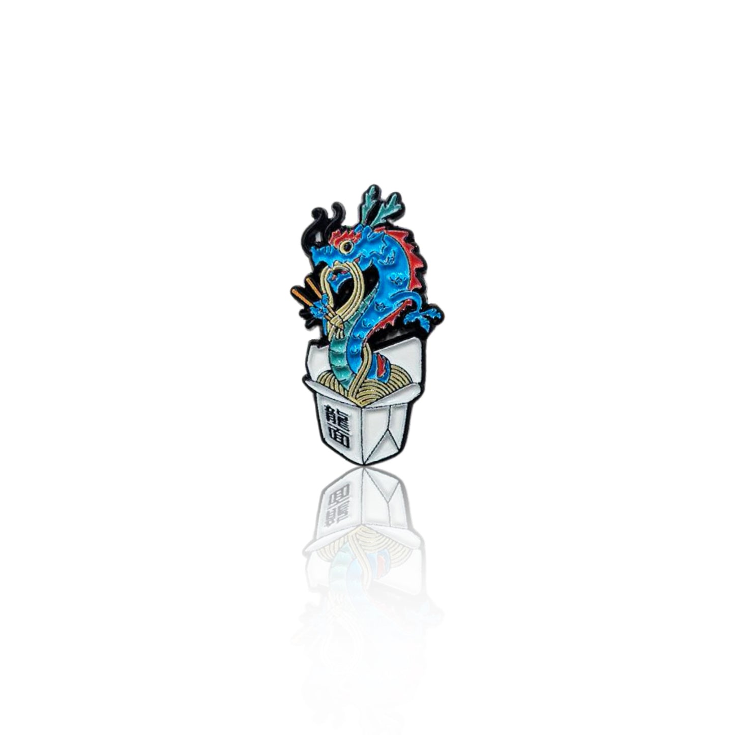 Dragon in Noodle Box Enamel Pin 