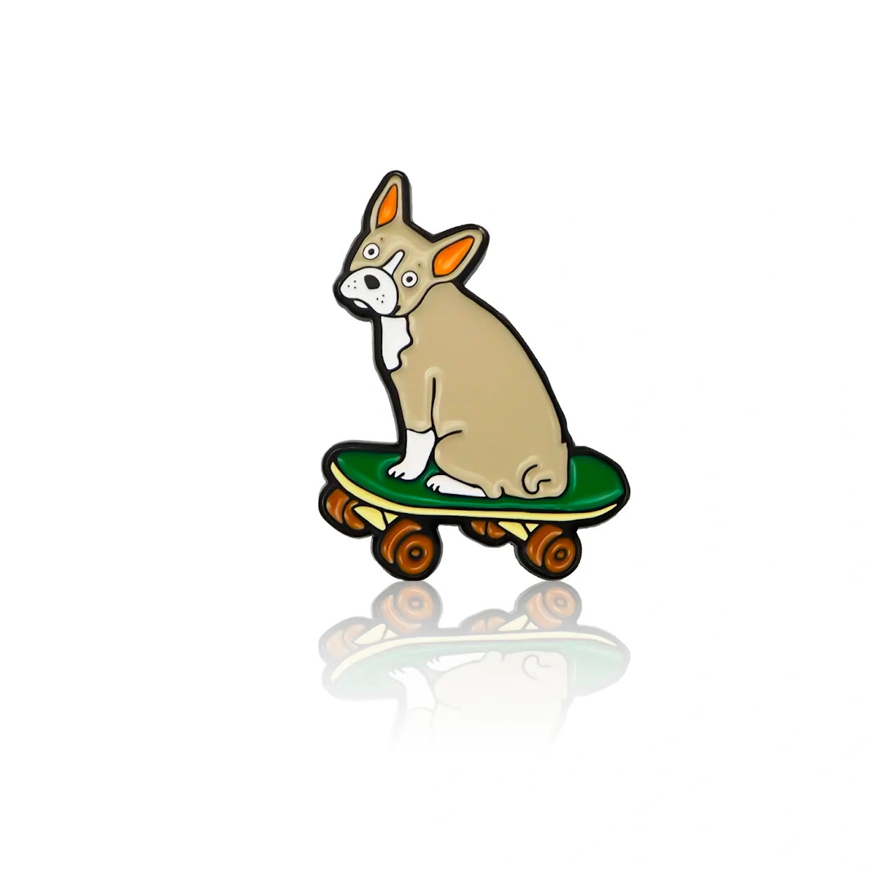 Skateboarding French Bulldog Enamel Pin

