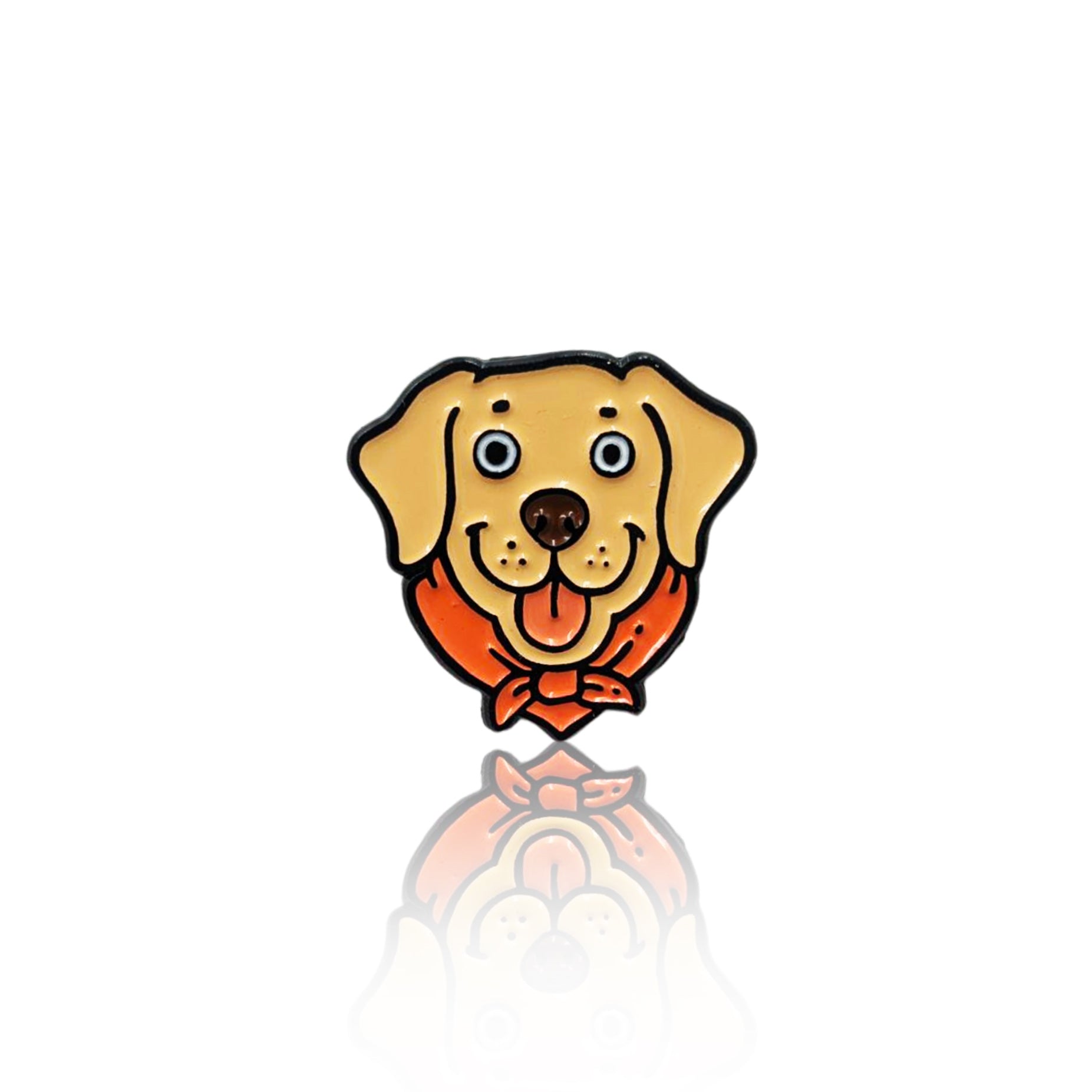 Happy Labrador with red Bandana enamel pin