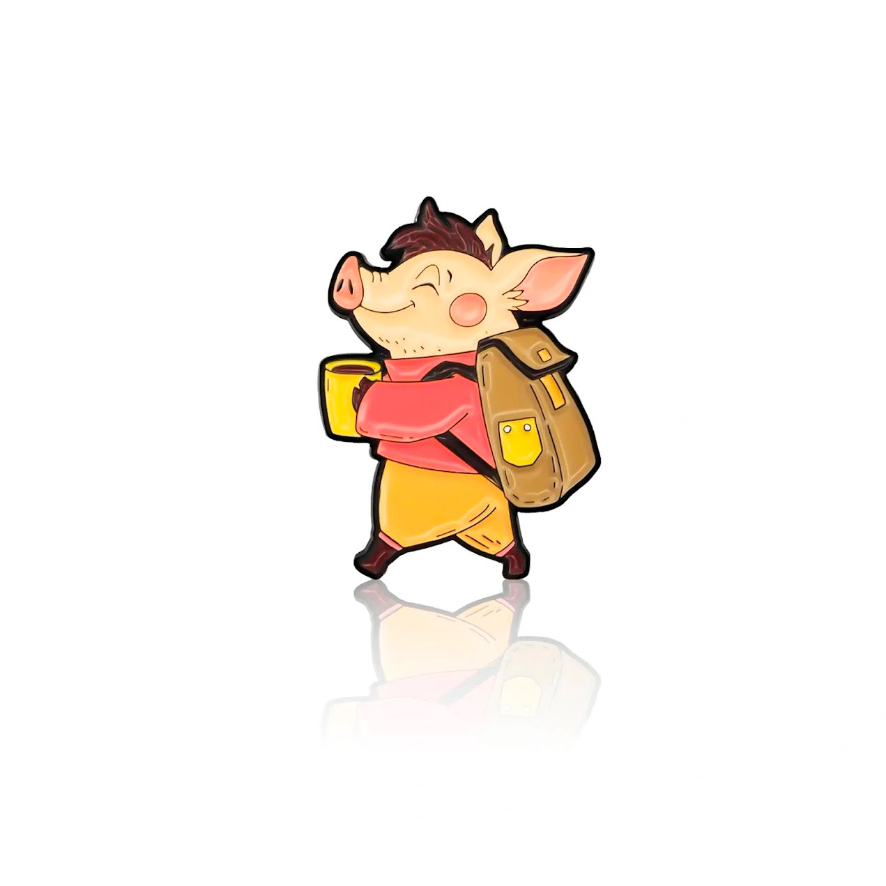 Happy Camper Pig Pin