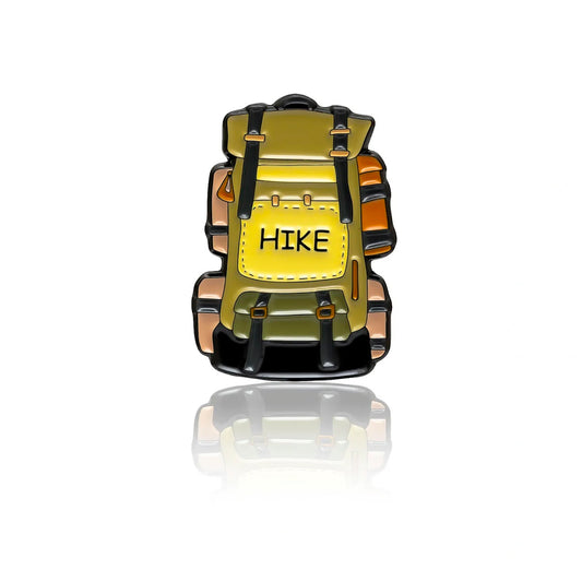 Hiking backpack enamel pin 32mm with HIKE design by PINBOX