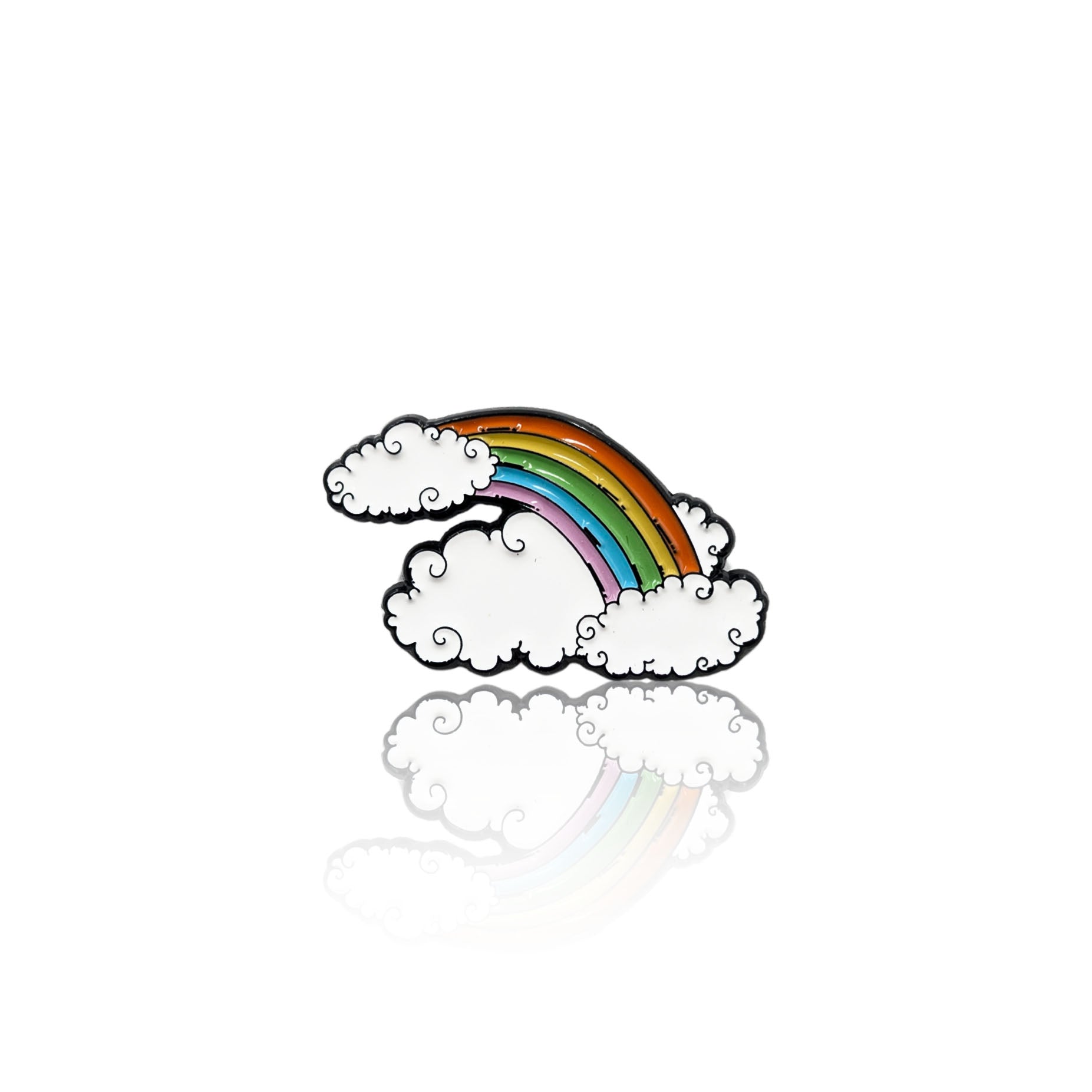 Rainbow and Clouds Enamel Pin