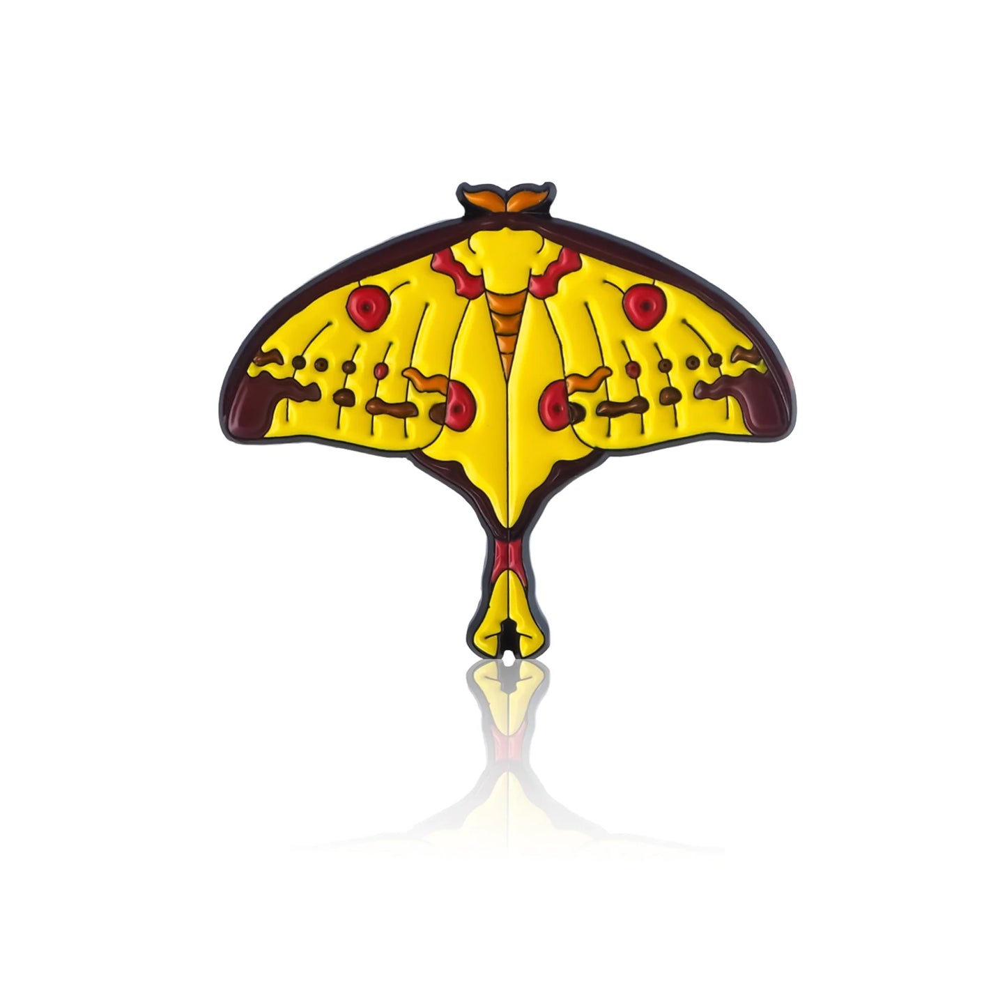 Enamel pin, colorful butterfly design.