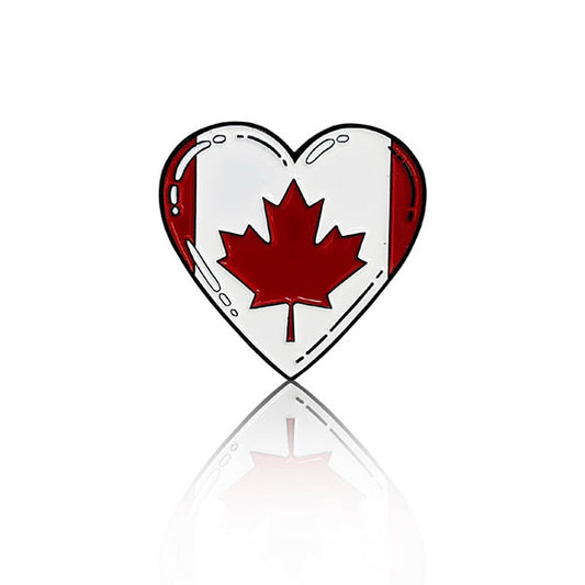 Canadian symbol in heart, maple leave