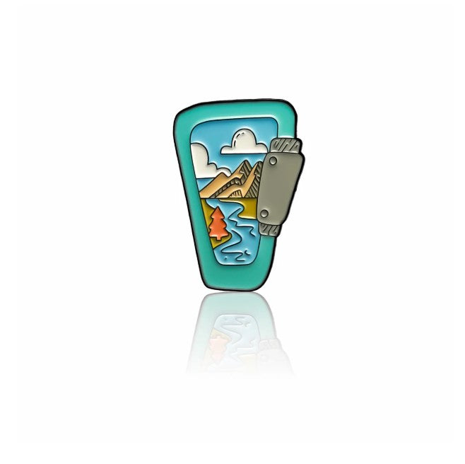 climbing carabiner enamel pin