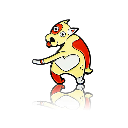 Beige-red dog with a heart under its tail