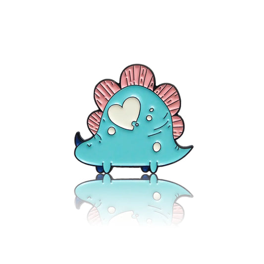 Blue dinosaur with a heart on its back